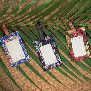 Image Title Floral Batik Luggage Tags