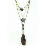 Necklace - Boho Tassel Black Necklace - Boho Tassel Black