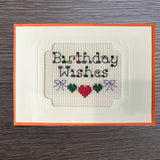 Cross Stitch Greeting Card - Birthday Wishes Cross Stitch Greeting Card - Birthday Wishes