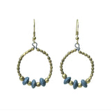 Ananya Hoop Earrings (wood, brass and beads) Ananya Hoop Earrings (wood, brass and beads)