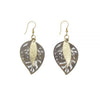 Earrings - Summer Orchard Etched Brass Leaf with Leather Earrings - Summer Orchard Etched Brass Leaf with Leather