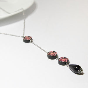 Image Title Necklace - PolyHope Teardrop Floral