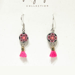Image Title Earrings - PolyHope Tassel Floral