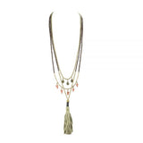Necklace - Dignity's Tassel (3 Strand Coral) Necklace - Dignity's Tassel (3 Strand Coral)