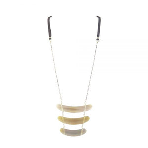 Image Title Necklace - Sanctuary Ox Horn & Leather