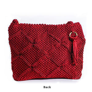 Image Title Cara Brent Rhombus handbag.  Handwoven by blind artisans from Kolkata