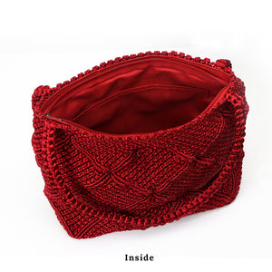 Image Title Cara Brent Rhombus handbag.  Handwoven by blind artisans from Kolkata