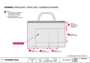 Image Title Cara Brent Rhombus handbag.  Handwoven by blind artisans from Kolkata