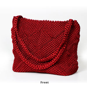 Image Title Cara Brent Rhombus handbag.  Handwoven by blind artisans from Kolkata