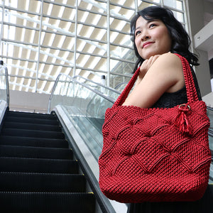 Cara Brent Rhombus handbag.  Handwoven by blind artisans from Kolkata
