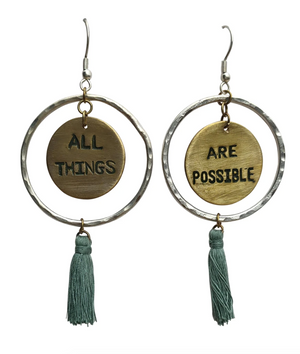 Image Title Earrings - All Things Are Possible (Round)