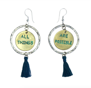 Image Title Earrings - All Things Are Possible (Round)
