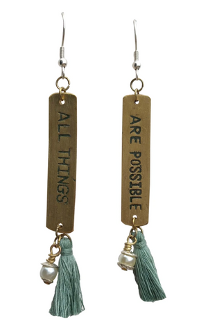 Image Title Earrings - All Things Are Possible (Long)