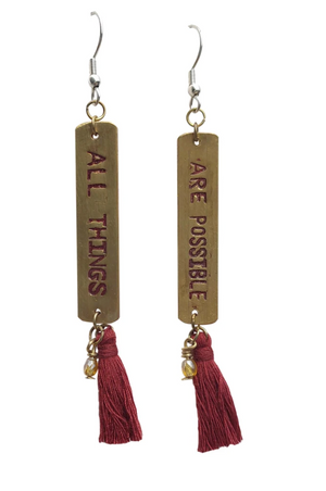 Image Title Earrings - All Things Are Possible (Long)