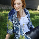Kimono - Blue Feather Kimono - Blue Feather