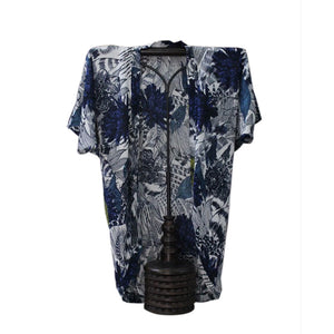 Image Title Kimono - Blue Feather
