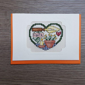 Cross Stitch Greeting Card - Faith