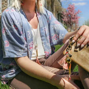 Kimono - Grey floral