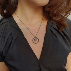Image Title Necklace - PolyHope Halo Floral