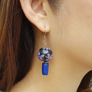 Image Title Earrings - PolyHope Orient Sphere (Purple)