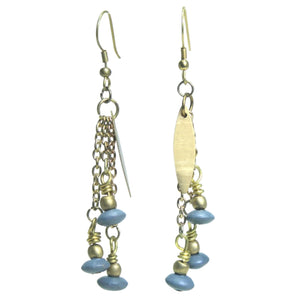 Ananya Fall Earrings (wood and brass leaf )