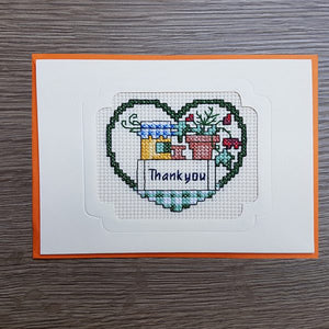 Cross Stitch Greeting Card - Thank You
