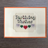 Cross Stitch Greeting Card - Birthday Wishes