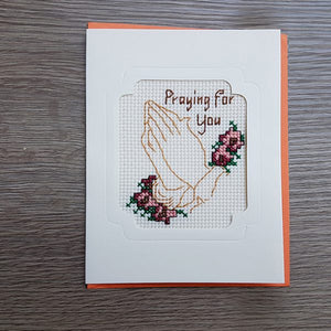 Cross Stitch Greeting Card - Praying For You