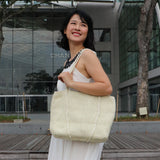 Cara Brent V-Tote Handbag. Handwoven by Blind artisan in Kolkata