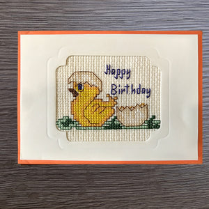 Cross Stitch Greeting Card - Happy Birthday
