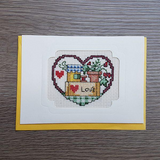 Cross Stitch Greeting Card - Love